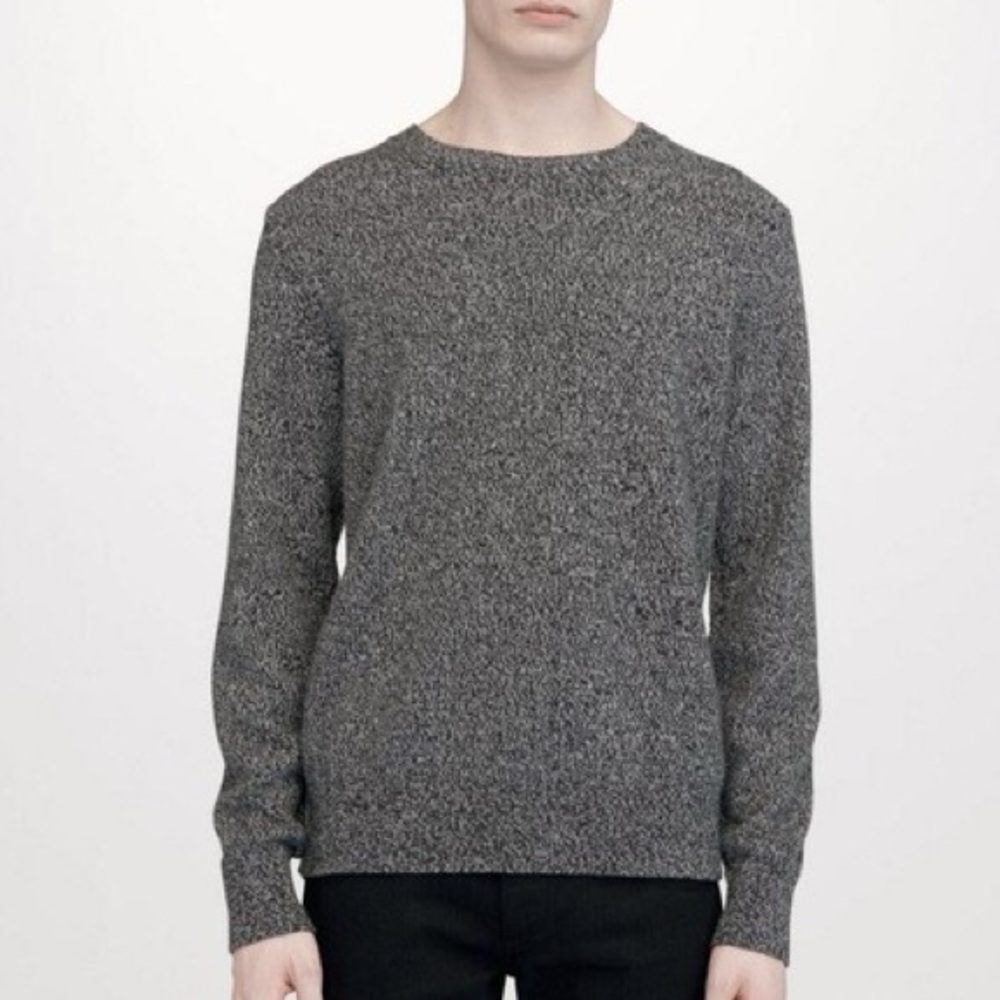 National Standards Marled Dark Grey Slub Wool Sweater Size M